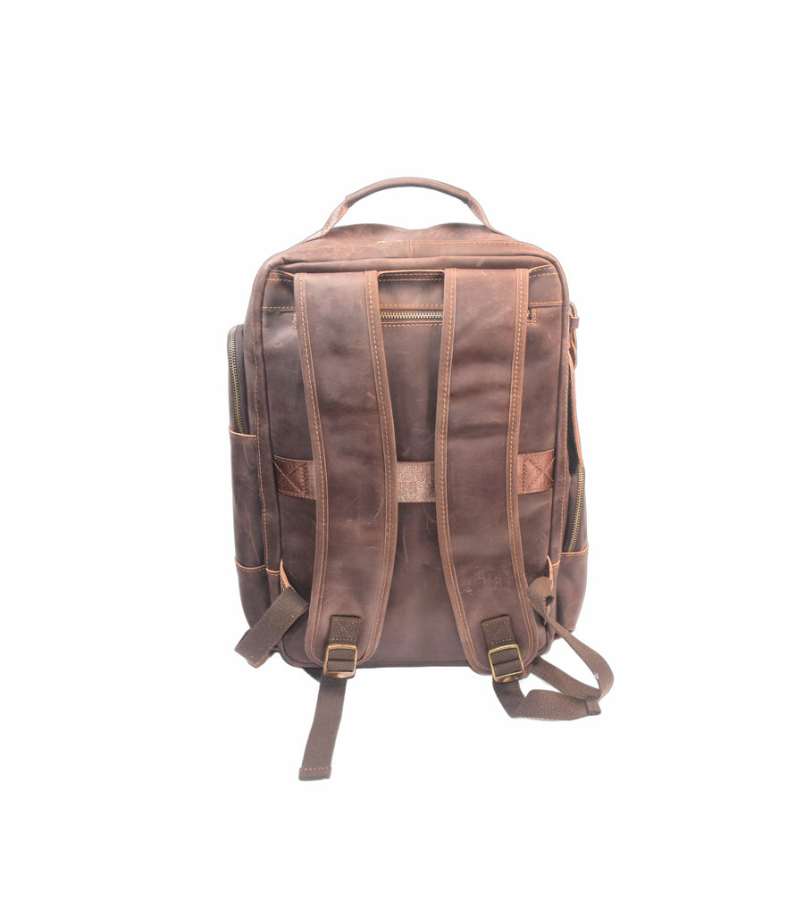 crazy horse buffalo leather backpack Vintage I Sams Brown Reinforced Stitching BX Signature Series Backpack [Crazy